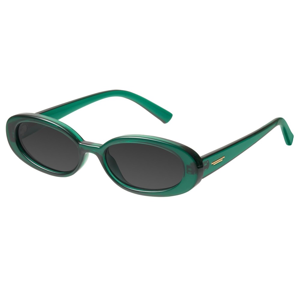 NWT Mosanana Retro Tiny Oval Sunglasses Small Face Narrow Y2K Green